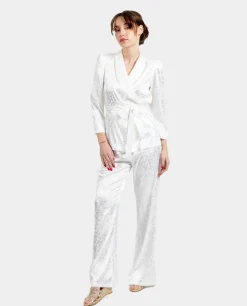 Outlet Cuplé Americana Cruzada Jacquard Blanco