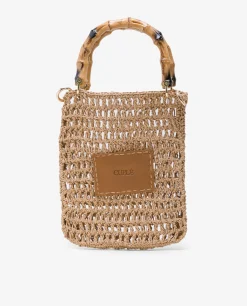 Clearance Cuplé Bandolera Bambu Rafia Marron