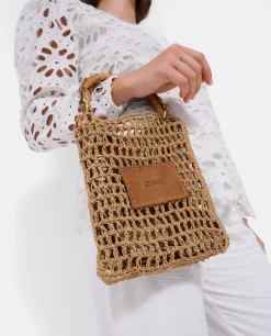 Clearance Cuplé Bandolera Bambu Rafia Marron