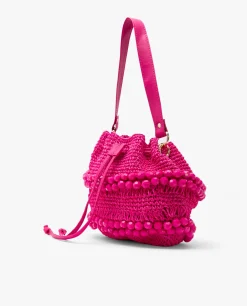 New Cuplé Bandolera Bolas Rafia Fucsia