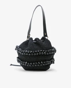 Online Cuplé Bandolera Bolas Rafia Negro