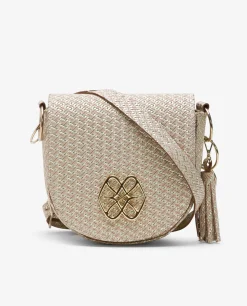 Sale Cuplé Bolso Bandolera Borlas Piel Trenzada Oro