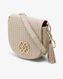 Sale Cuplé Bolso Bandolera Borlas Piel Trenzada Oro
