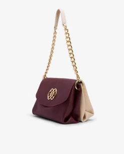 Hot Cuplé Bolso Bicolor Napa Bugui Burdeos