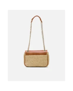 New Cuplé Bolso Caja Pequeno Rafia Beig