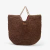 Discount Cuplé Bolso Capazo Rafia Marron