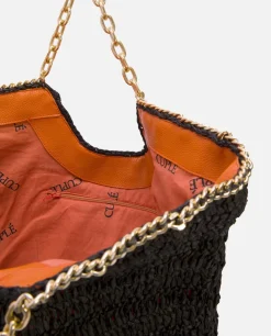 Online Cuplé Bolso Capazo Rafia Negro