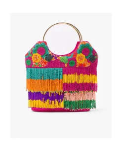 Hot Cuplé Bolso Flecos Cuentas Multicolor