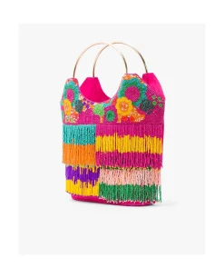 Hot Cuplé Bolso Flecos Cuentas Multicolor