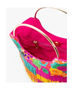 Hot Cuplé Bolso Flecos Cuentas Multicolor