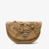 Outlet Cuplé Bolso Mano Media Luna Rafia Beig