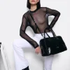 Outlet Cuplé Bolso Rectangular Serraje Negro