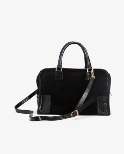 Outlet Cuplé Bolso Rectangular Serraje Negro