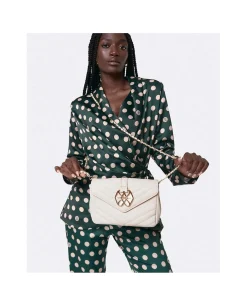 Discount Cuplé Bolso Satchel Con Cadena Piek Tecnopiel Blanco