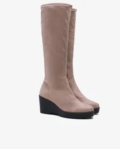 Sale Cuplé Bota Alta Cuna Ultrasuede Strech Cuero