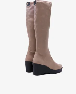 Sale Cuplé Bota Alta Cuna Ultrasuede Strech Cuero