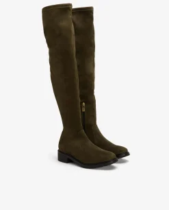 Best Cuplé Bota Alta Ultrasuede Strech Verde