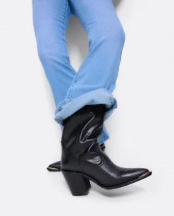 Online Cuplé Bota Cow Is Napa Negro