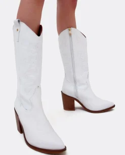Discount Cuplé Bota Cow Napa Blanco