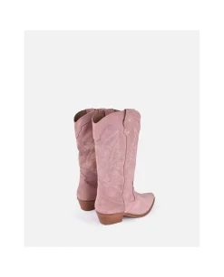 Hot Cuplé Bota Cowboy Tacón Bajo Serraje Antique