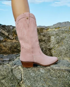 Hot Cuplé Bota Cowboy Tacón Bajo Serraje Antique