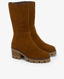 Hot Cuplé Bota Microtachas Serraje Cuero