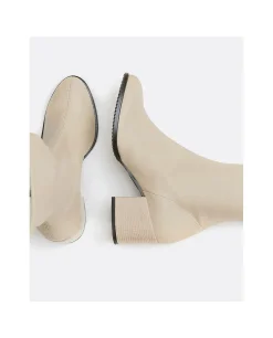 New Cuplé Bota Mosquetera Strech Napa Licra Camel
