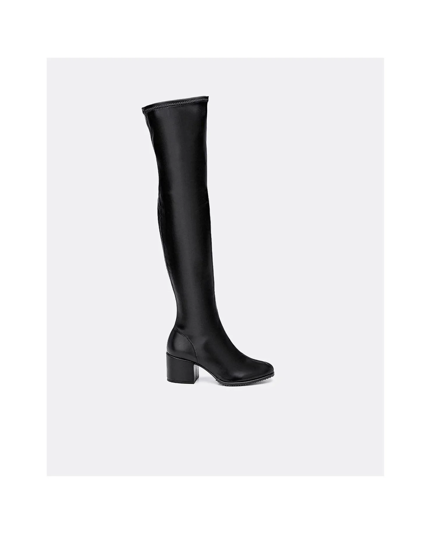 Clearance Cuplé Bota Mosquetera Strech Napa Licra Negro