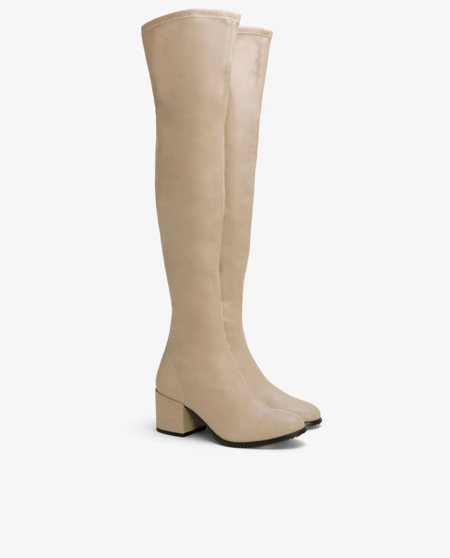 Best Cuplé Bota Mosquetera Strech Napa Licra Beig