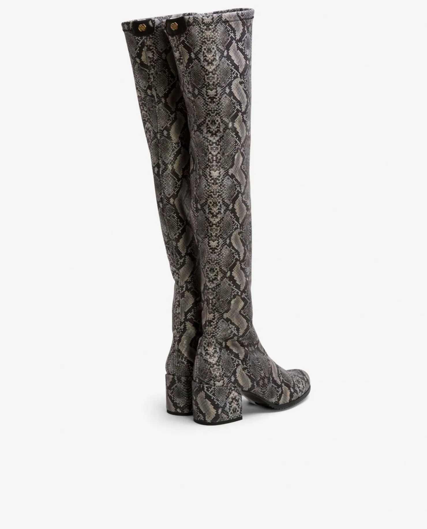 Best Cuplé Bota Mosquetera Strech Serpiente Gris