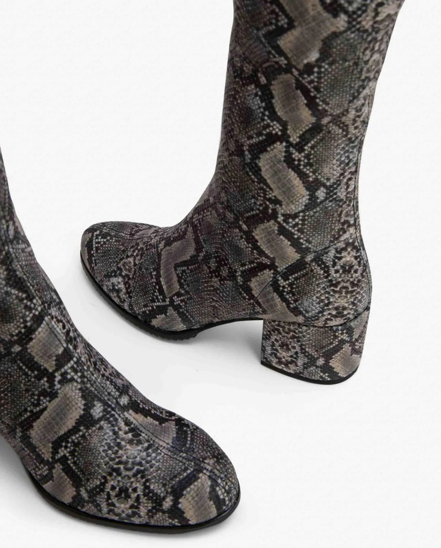 Best Cuplé Bota Mosquetera Strech Serpiente Gris