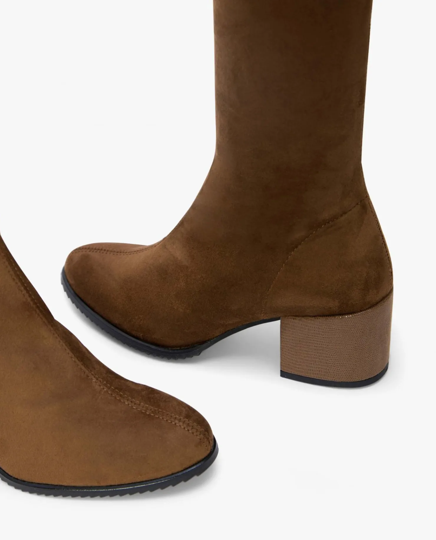 Clearance Cuplé Bota Mosquetera Strech Ultrasuede Strech Cuero
