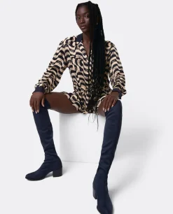 Outlet Cuplé Bota Mosquetera Strech Ultrasuede Strech Marino