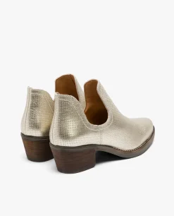 Best Cuplé Botin Abertura Piel Metalizado