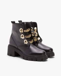 Best Cuplé Botin Cadenas Napa Negro