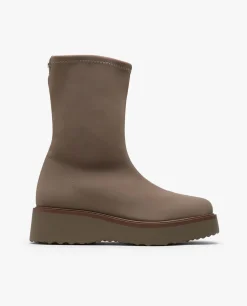 Clearance Cuplé Botin Calcetin Licra Strech Kaki