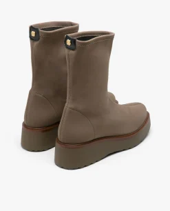 Clearance Cuplé Botin Calcetin Licra Strech Kaki