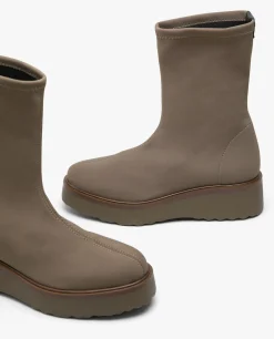Clearance Cuplé Botin Calcetin Licra Strech Kaki