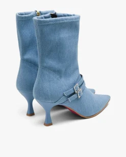 Outlet Cuplé Botin Hebilla Vaquero Azul