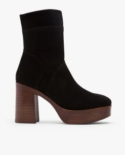 Discount Cuplé Botin Plataforma Serraje Negro