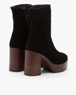 Discount Cuplé Botin Plataforma Serraje Negro