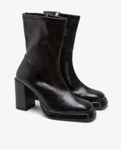 Discount Cuplé Botin Plataforma Tecnopiel Negro