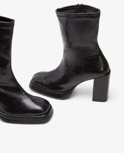 Discount Cuplé Botin Plataforma Tecnopiel Negro