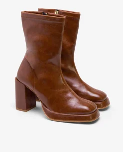 New Cuplé Botin Plataforma Tecnopiel Marron