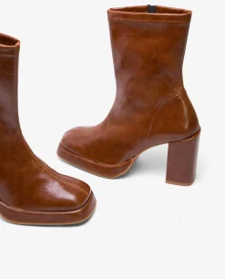New Cuplé Botin Plataforma Tecnopiel Marron