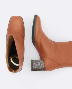 Cuplé Botin Punta Cuadrada Napa Marron