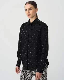 New Cuplé Camisa Brillantes Algodon Negro
