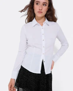 Discount Cuplé Camisa Entallada Popelin Blanco