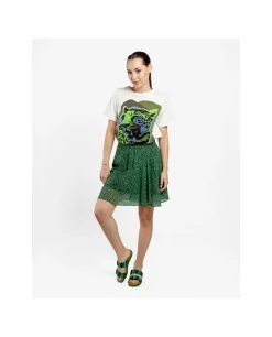 Cuplé Camiseta Leopardo Algodon Blanco