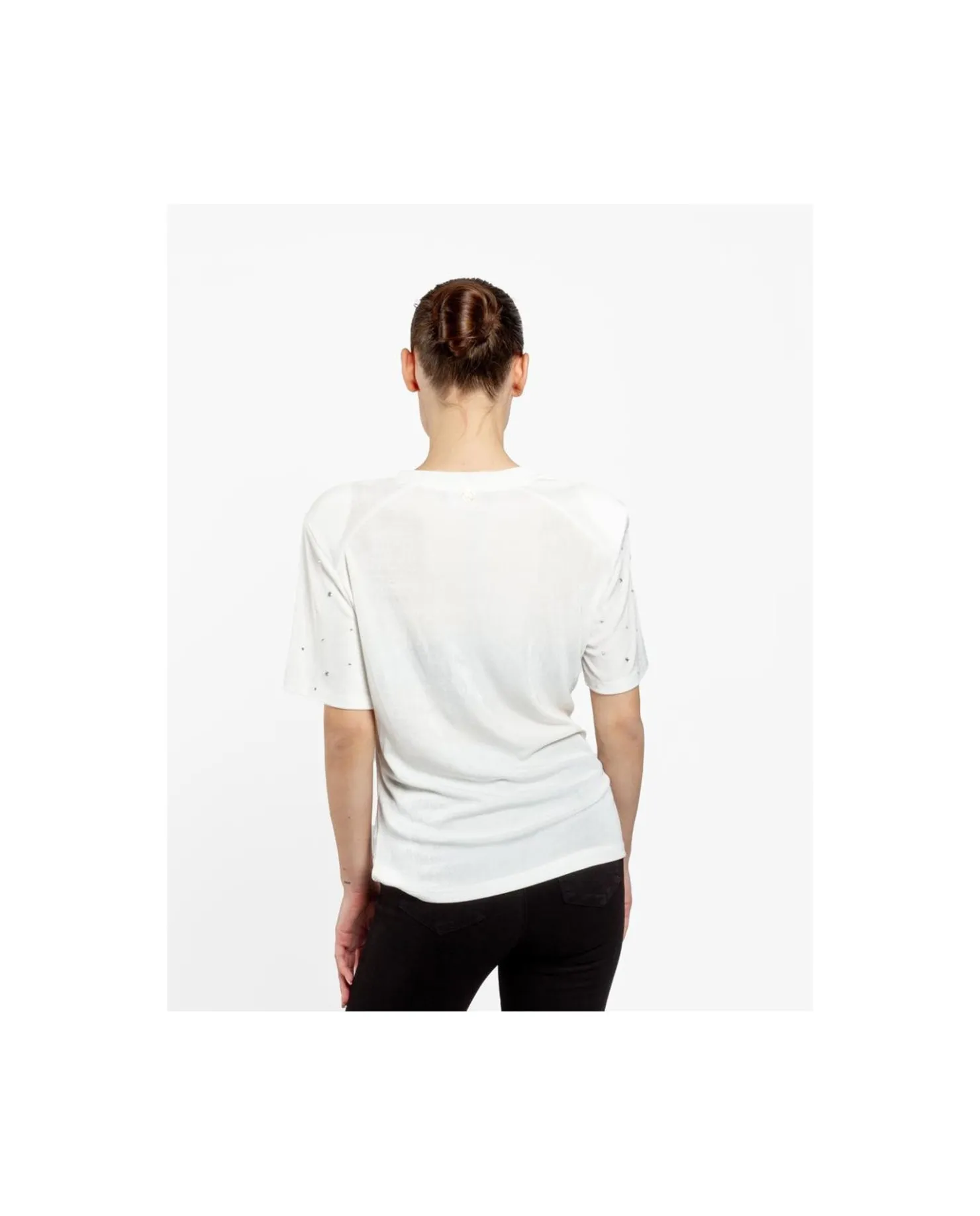 Cuplé Camiseta Strass Punto Blanco